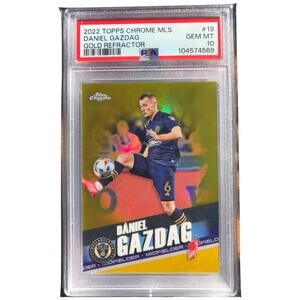 2022 Topps Chrome MLS Gold Refractor #19 Dániel Gazdag /50 PSA 10 GEM-MINT